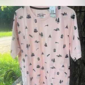 Eighty Eight Pink Tee with Black Outdoor Print